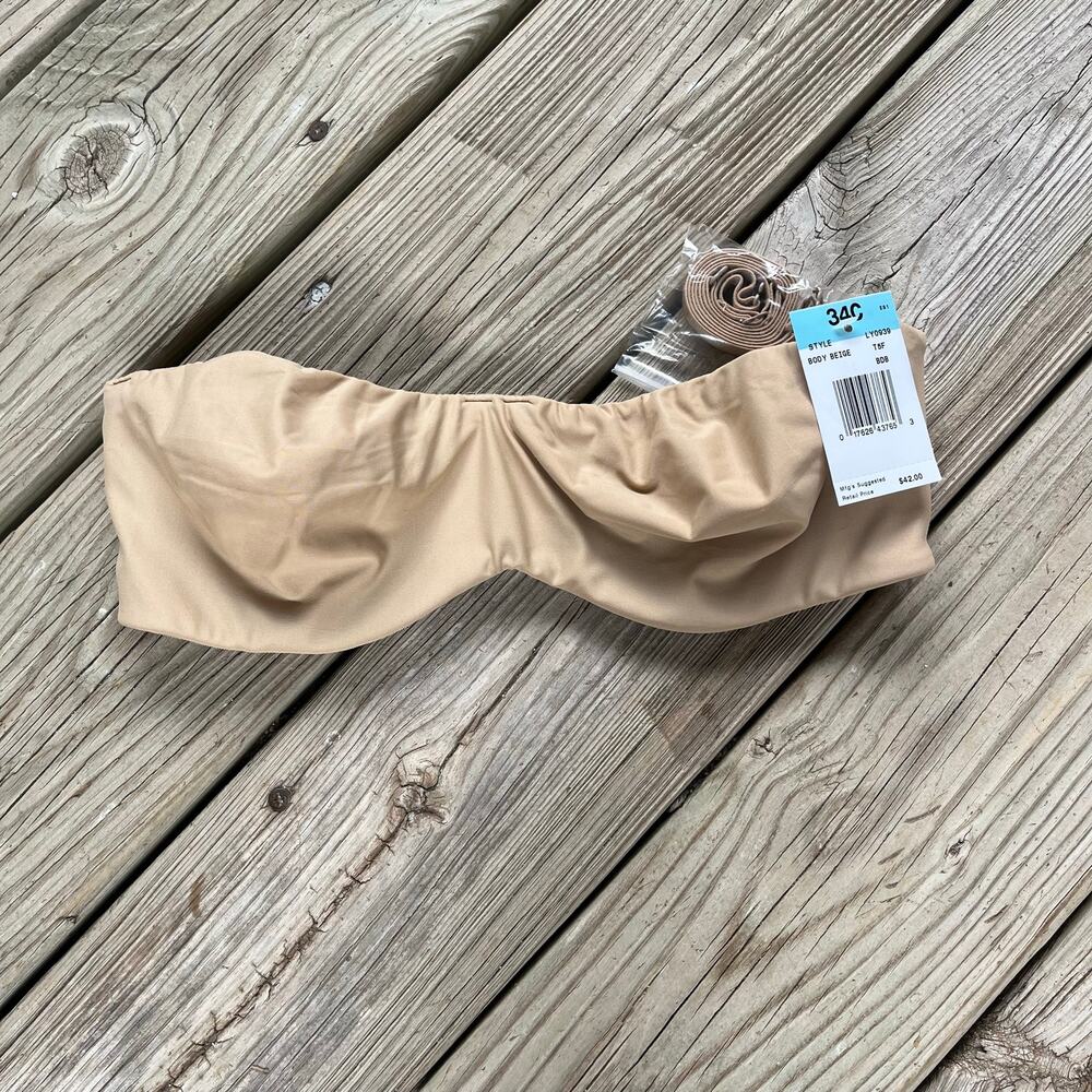 Hanes Tan Strapless Convertible Underwire Bra Size 34C. NEW!